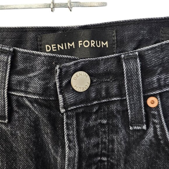 Denim Forum Womens The BF High Rise Loose  Jeans Black Gray Wash Size 23 - Picture 11 of 12
